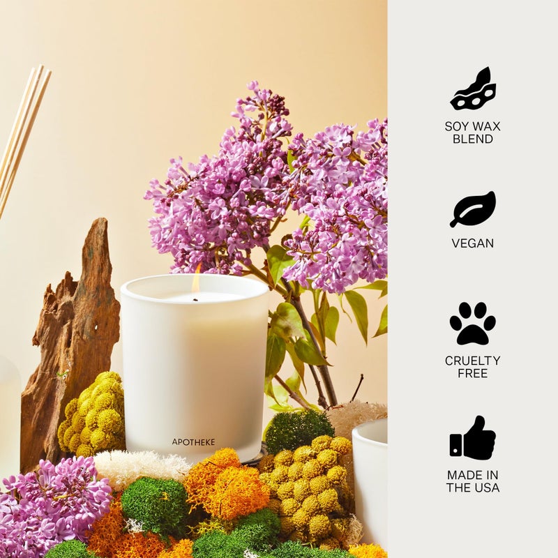 Apotheke Signature Scented Candles for Home, White Vetiver - 10.5 oz - Soy Wax, Non Toxic, Large Jar White - Luxury Candle Gifts for Women & Men - Sandalwood, Eucalyptus, and Vetiver - Image 5